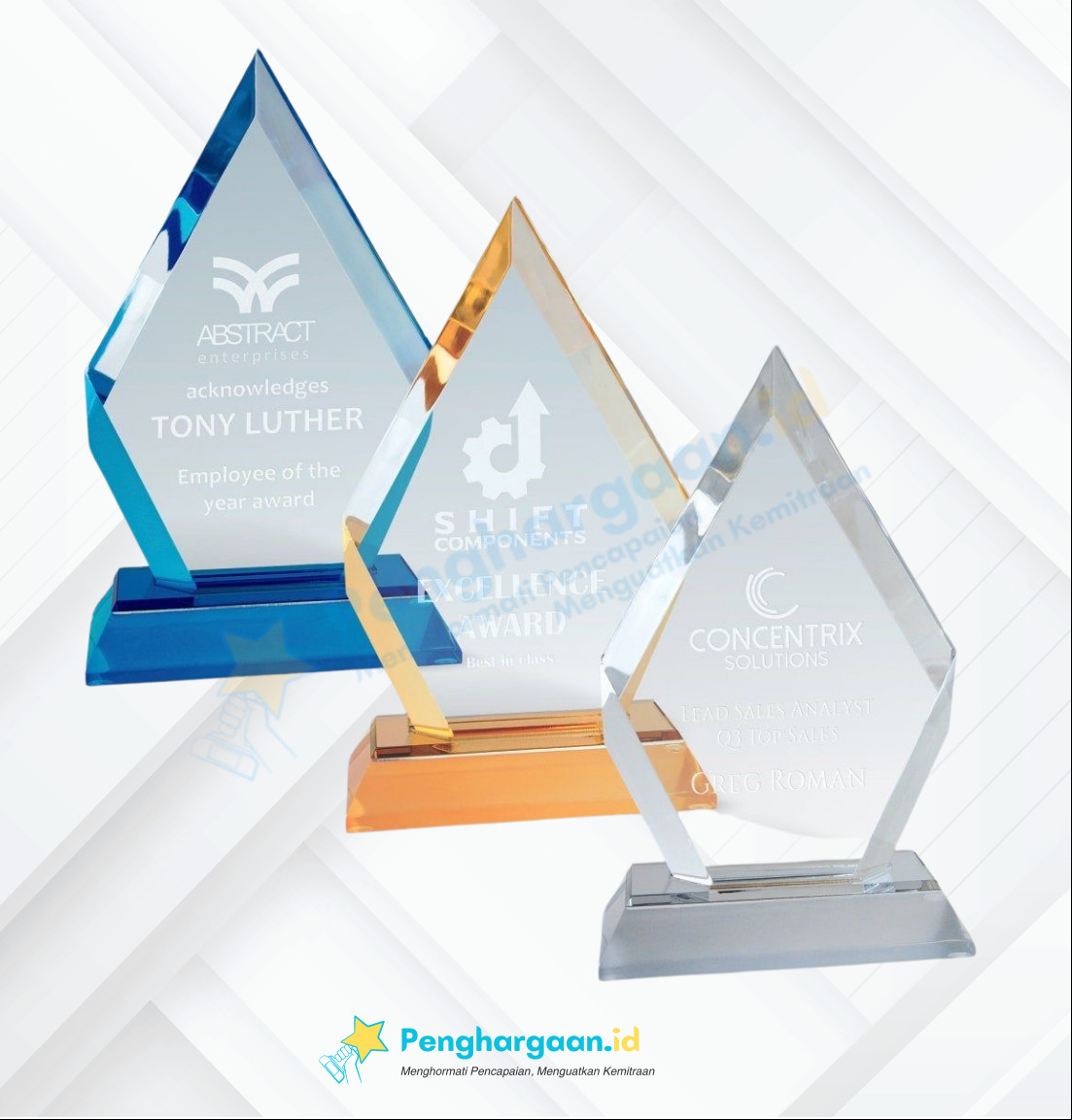 plakat penghargaan perusahaan abstract enterprises eksklusif prestasi gemilang brilliance