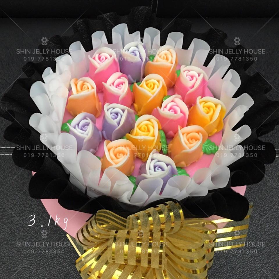 【C008】 立体玫瑰花花束燕菜 "3D Rose Jelly Bouquet"