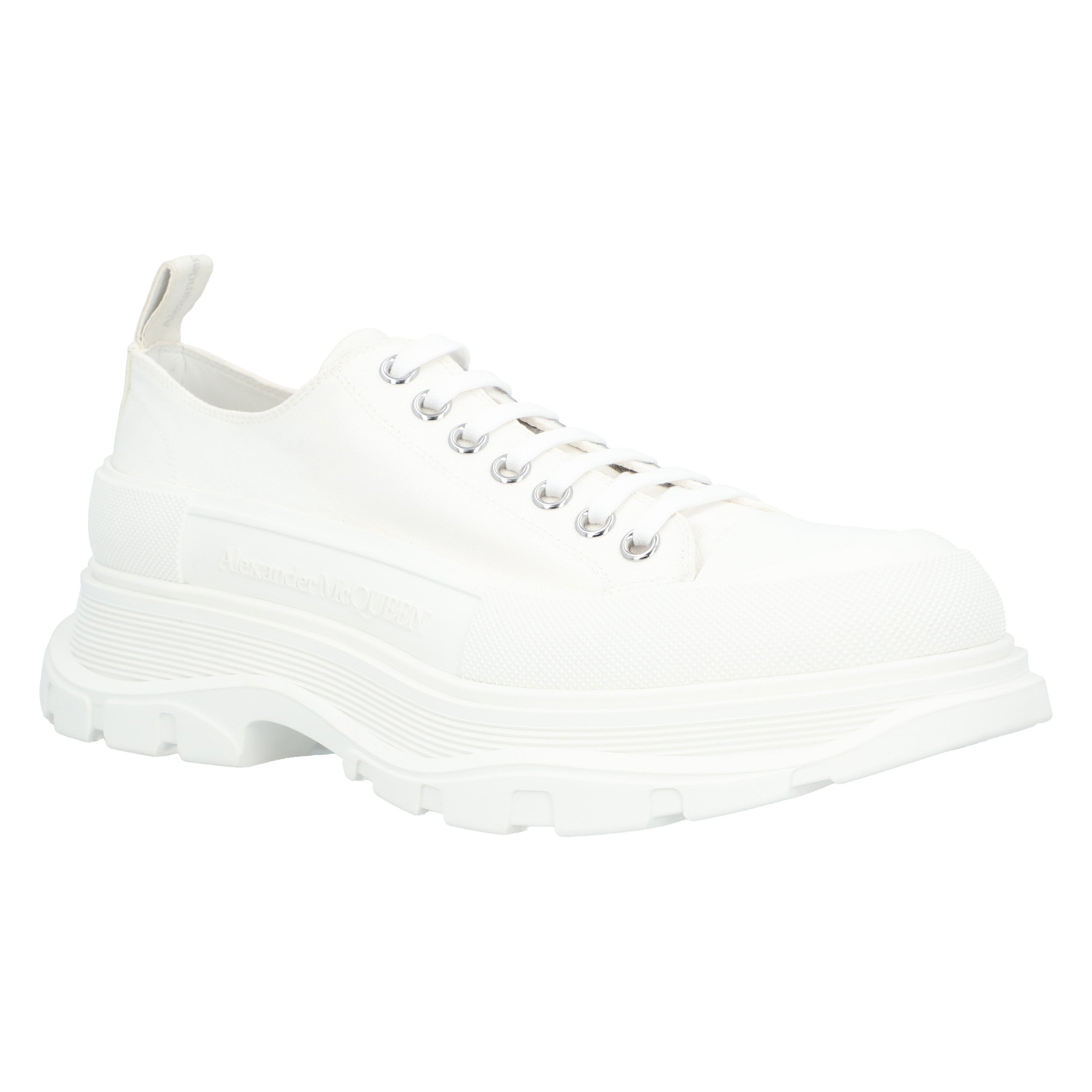 Alexander Mcqueen Tread Slick Lace Up Shoe In White