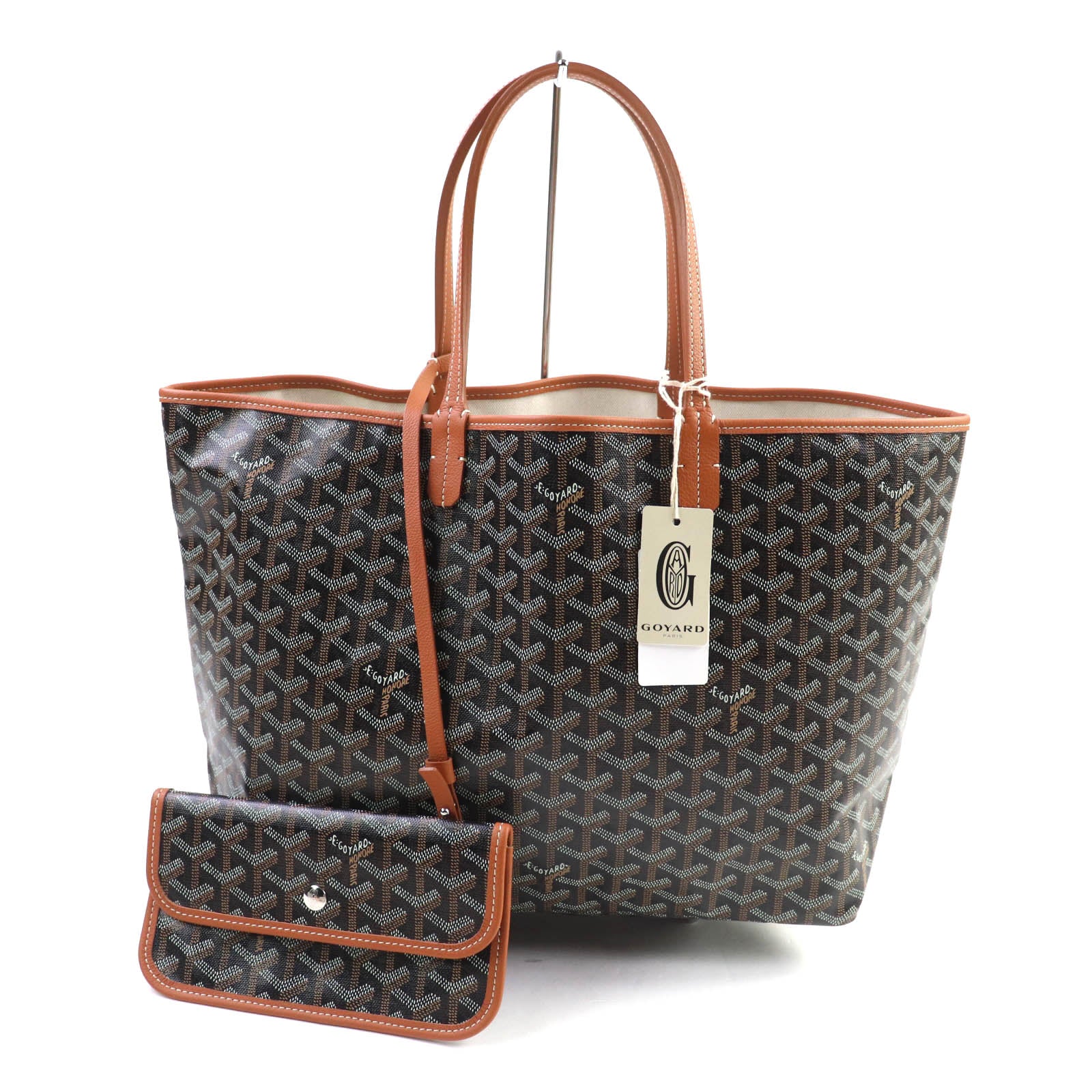 Goyard トートバッグ グレー/ブラウン Goyard Saint Louis Leather Tote Bag Women Brown One Size | eBay