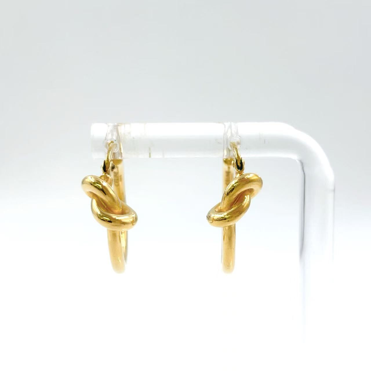 CELINE Small Hoops ゴールド ピアス セリーヌ ピアス CELINE KNOT SMALL HOOPS EARRINGS メタル フープ