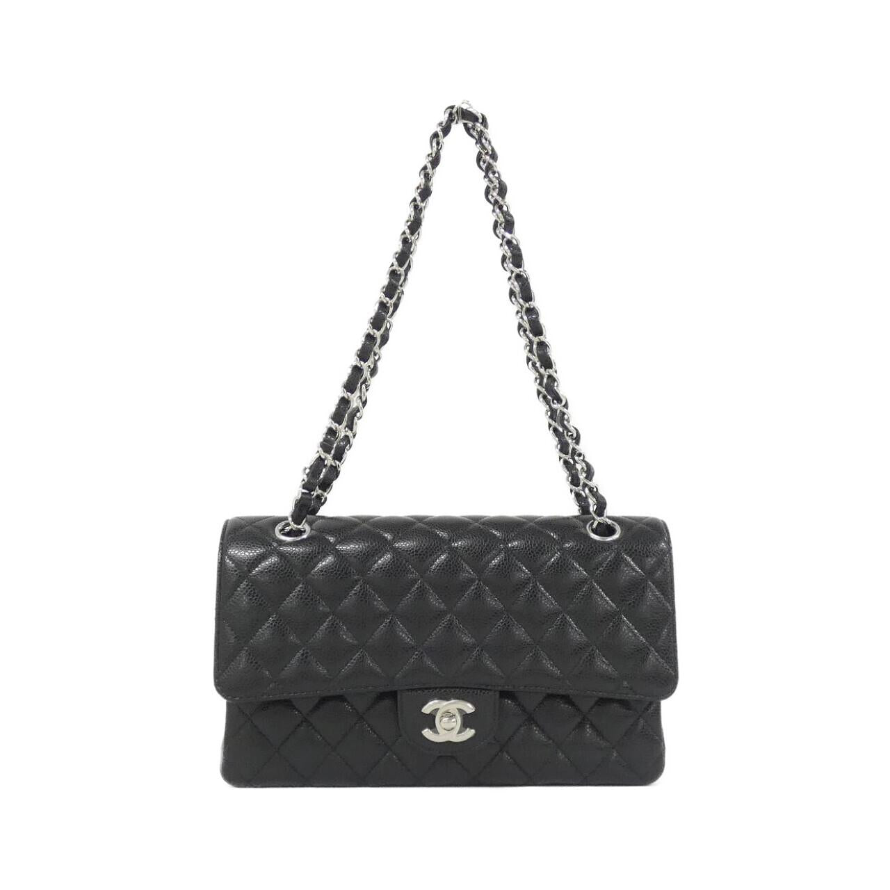 CHANEL 黒 レザー バッグ CHANEL ショルダーバッグ 黒 レザー 中型