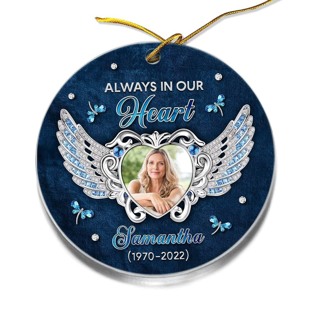 Personalized Acrylic Memorial Ornament Angel Wings Sandjest