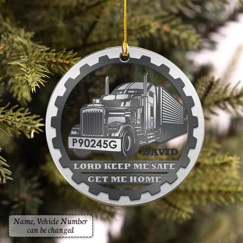 Personalized Acrylic Truck Driver Ornament Sandjest