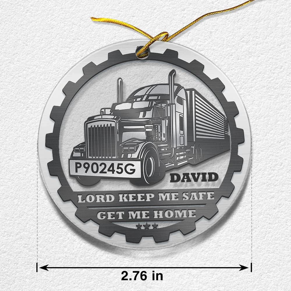 Personalized Acrylic Truck Driver Ornament Sandjest
