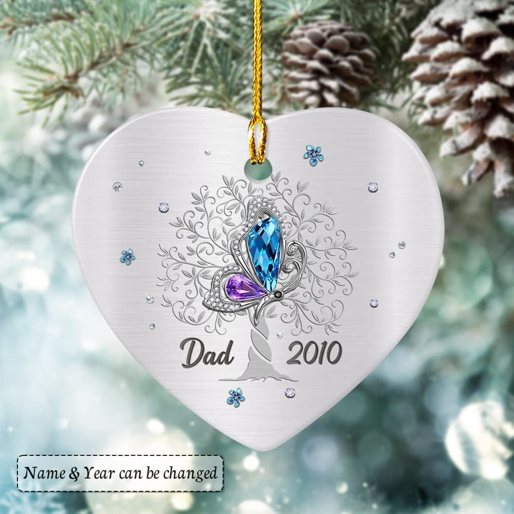 Personalized Butterfly Memorial Parents Ornament Sandjest