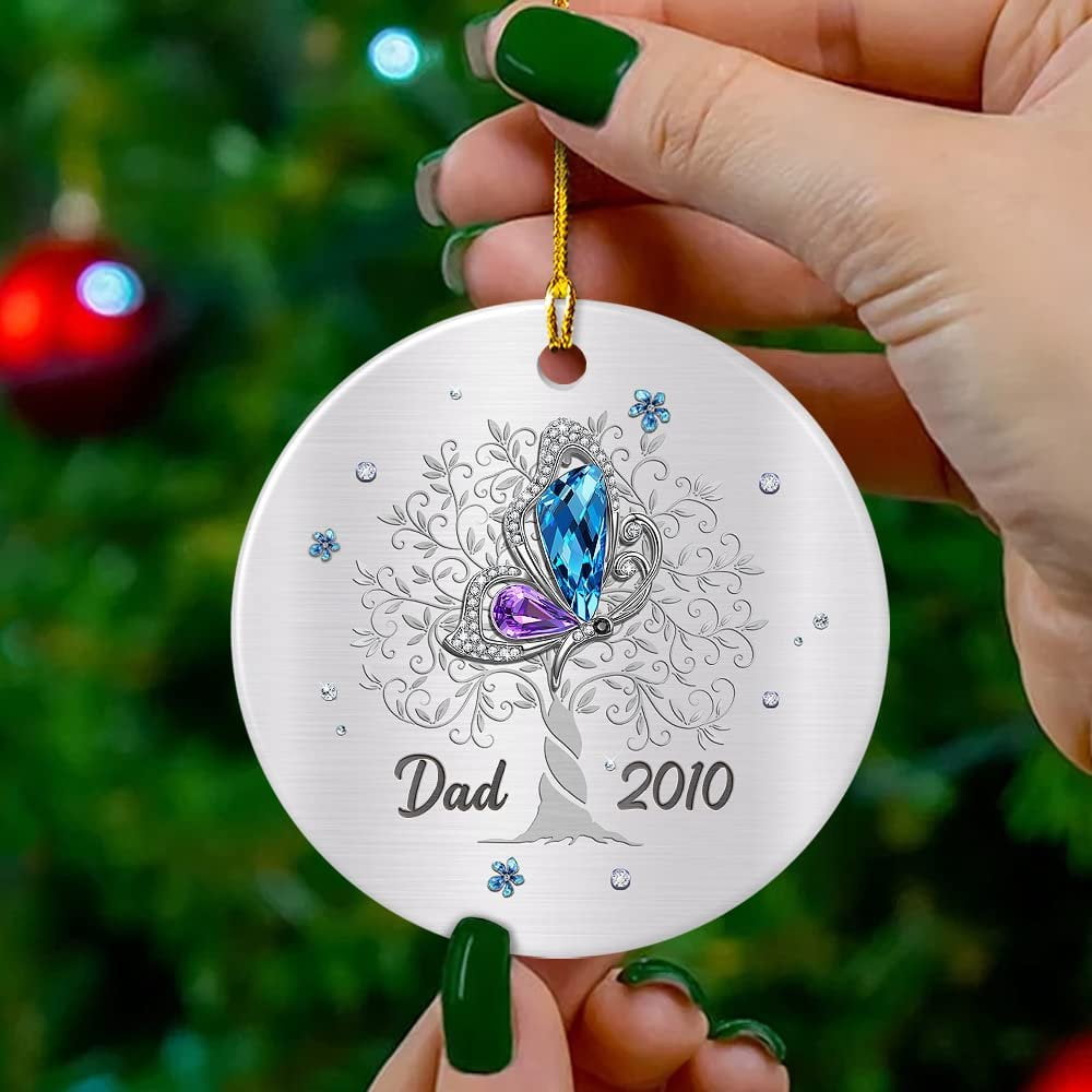 Personalized Ceramic Ornament Butterfly Memorial Parents Sandjest