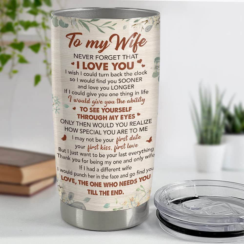 Personalized Couple Tumbler To Wife Flowers Best Gift From Husband -  Sandjest