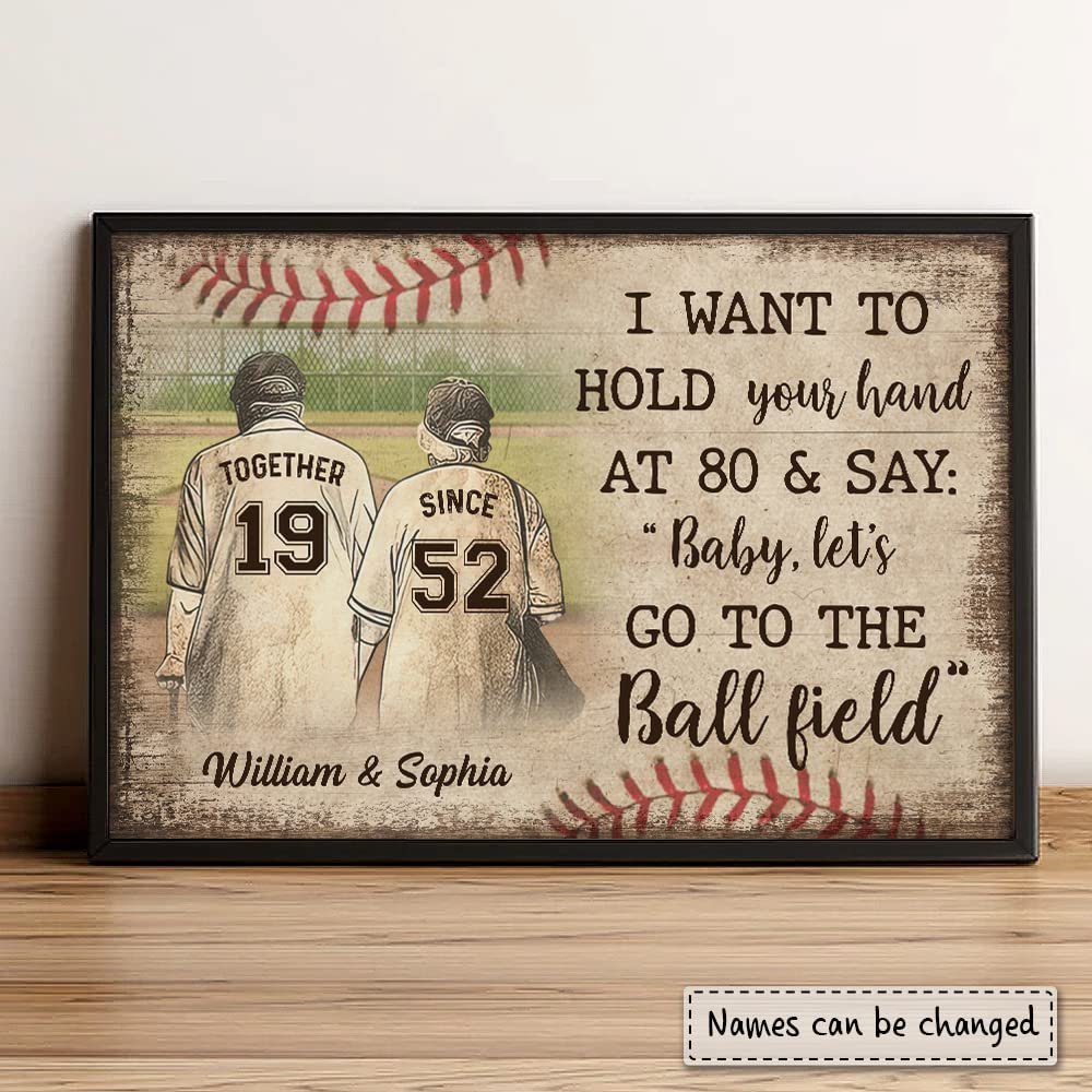 Personalized Poster For Baseball Couple Sandjest