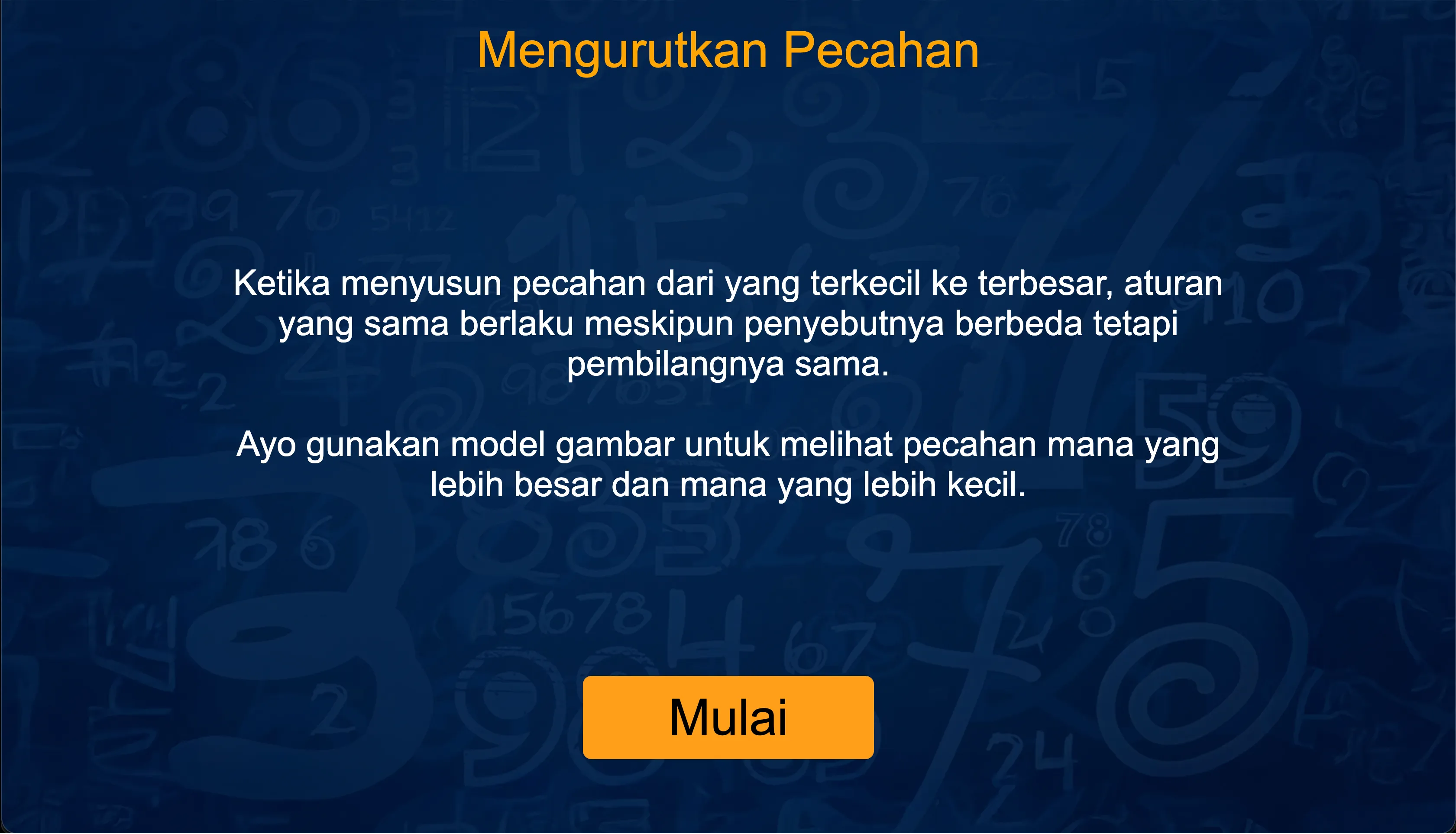 Lengkapi & Bandingkan Pecahan