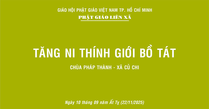 Tp. HCM: Thính giới Bồ Tát tại chùa Pháp Thành xã Củ Chi