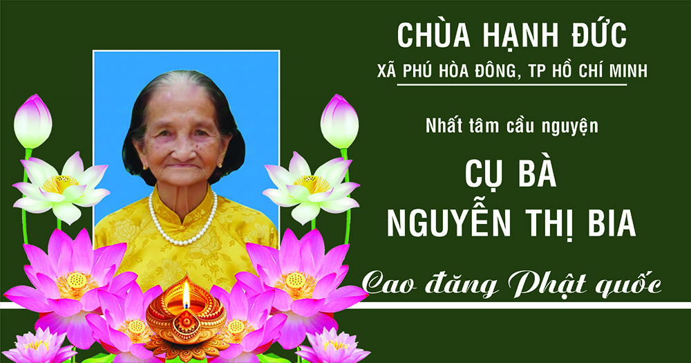 Tp.HCM: xã Phú Hòa Đông, chùa Hạnh Đức viếng tang cụ bà Nguyễn Thị Bia