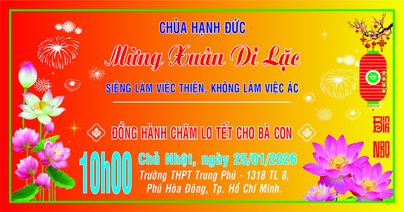 Tp. HCM: Chùa Hạnh Đức đồng hành chăm lo tết cho bà con tại xã Phú Hòa Đông.
