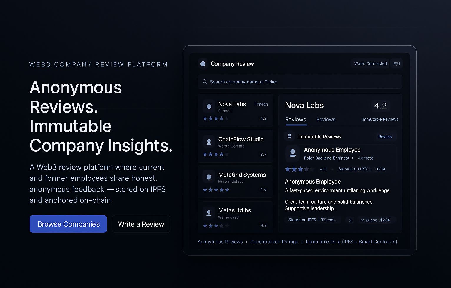 Web3 Company Review Platform