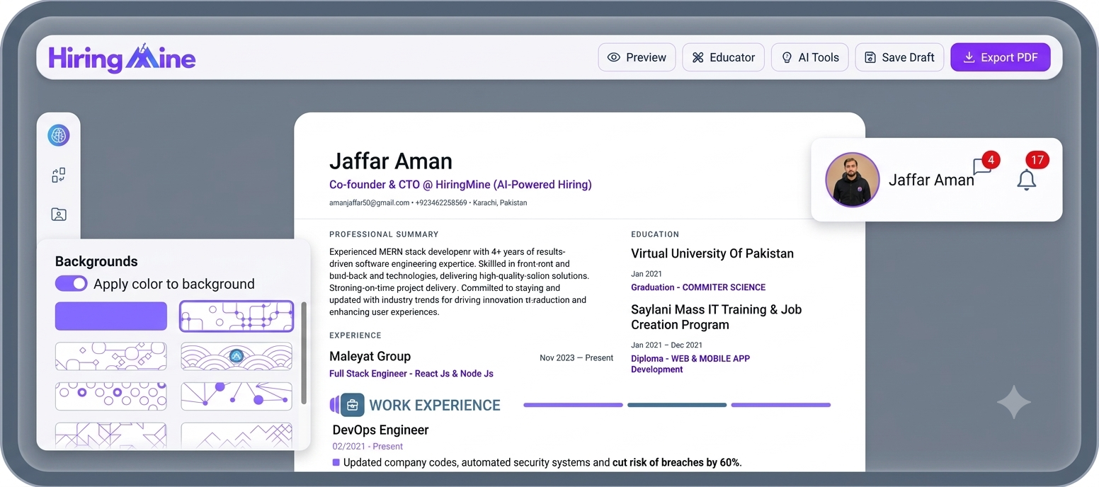 AI resume builder preview 2