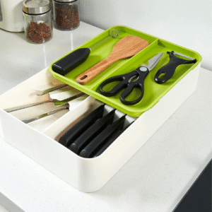 2-Layer Knife with Spoon Holder: Efficient and Compact Kitchen Storage Solution 1 2-Layer Knife with Spoon Holder: Efficient and Compact Kitchen Storage Solution