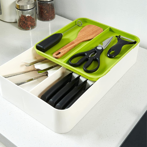 2-Layer Knife with Spoon Holder: Efficient and Compact Kitchen Storage Solution 3 2-Layer Knife with Spoon Holder: Efficient and Compact Kitchen Storage Solution
