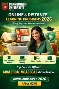 Chandigarh University Online Degrees 2026: Courses, Fees, Eligibility & Benefits