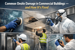 Common Onsite Damage in Commercial Buildings — and How It’s Fixed