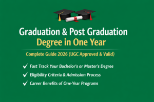 Graduation & Post Graduation Degree in One Year – UGC Approved Guide 2026