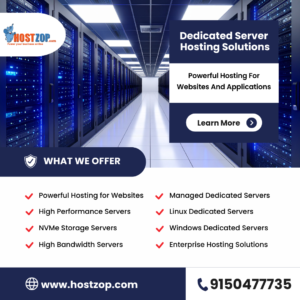 Hostzop Dedicated Servers In India On High Traffic Business And Enterprise Workloads.