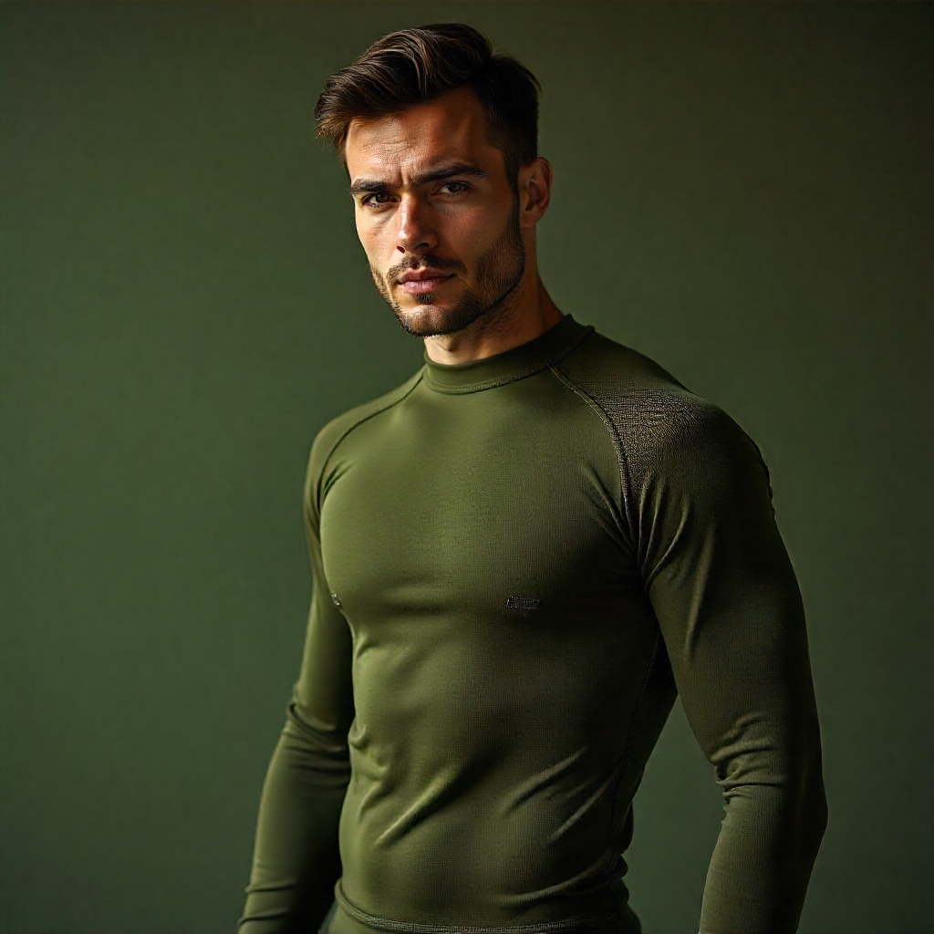 freepik thermal wear for men olive green thermal shirt wit 65061