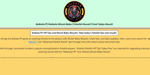 Kolkata Fatafat Strategy: Checking Malamaal Results and Ghosh Babu Tips Today