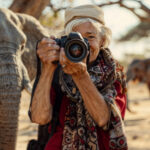 old woman celebrating world photography day