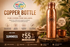 Hammered Copper Tamba Water Bottle 1000 ML – Pure & Ayurvedic Hydration