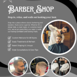 Brown and Gold Modern Barber Shop Instagram Post 1