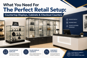 What You Need For The Perfect Retail Setup: Countertop Displays, Cabinets & Checkout Counters 1 What You Need For The Perfect Retail Setup: Countertop Displays, Cabinets & Checkout Counters