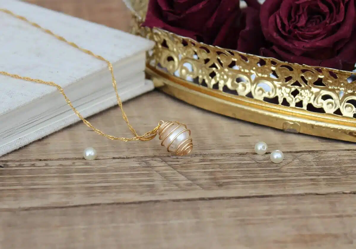 caged pearl necklace