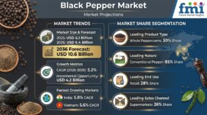 Black Pepper Market to Reach USD 10.6 Billion by 2036