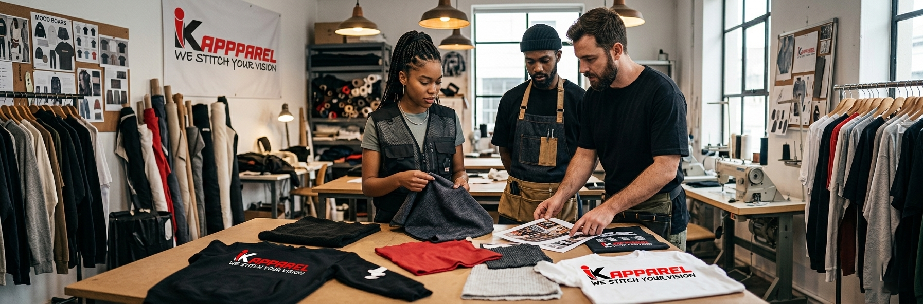 streetwear brand reviewing puff print and screen print samples