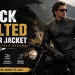 motorcycle black quilted leather jackket