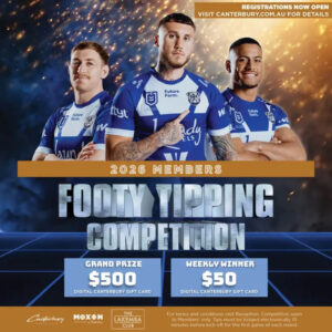 Footy Tipping Competition 2026 at Canterbury League Club – Exclusive Member Competition with Amazing Prizes