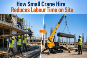 How Small Crane Hire Reduces Labour Time on Site 1 How Small Crane Hire Reduces Labour Time on Site