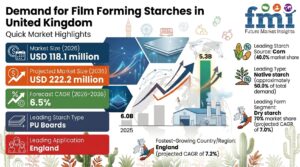 United Kingdom’s Film Forming Starches Market Set for Steady Growth as Clean-Label Manufacturing