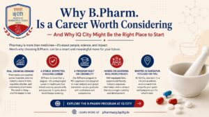 Why B.Pharm. Is a Career Worth Considering — And Why IQ City Might Be the Right Place to Start 1 Why B.Pharm. Is a Career Worth Considering — And Why IQ City Might Be the Right Place to Start