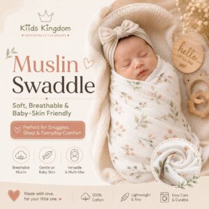 Muslin Swaddle: The Complete Guide to Comfort, Safety & Better Baby Sleep 1 Muslin Swaddle: The Complete Guide to Comfort, Safety & Better Baby Sleep