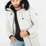 Parka Homme Paragoose MARIO %E2%80%93 Veste Hiver a Capuche Fourrure Synthetique %E2%80%93 Gris Clair Moderne