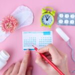 tampon feminine sanitary pads critical days feminine calendar alarm clock pain pills menstruation pink flower care hygiene menstruation 122732 273