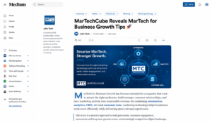 Digital Strategy MarTechCube Reveals MarTech Business Growth