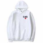 CDG Sudadera con capucha con logo pequeno y corazon