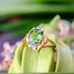 stock photo green diamond emerald harmony with green leaf 1236947224 ezremove