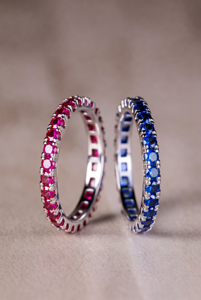 Ruby vs sapphire rings eternirty