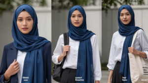 Blue Modal Hijab Styling Tips for Work, School, and Travel 1 Blue Modal Hijab Styling Tips for Work, School, and Travel