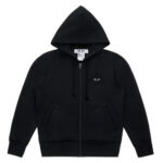 Cdg Play Big Heart Zip Hoodie Black