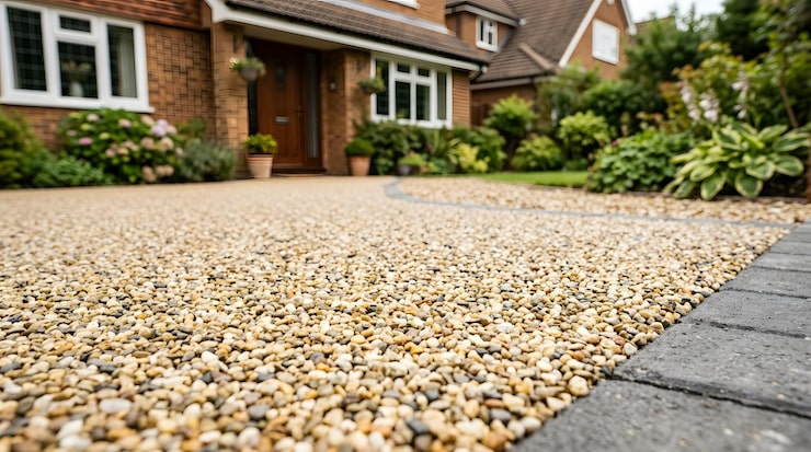 newly installed permeable resin driveway surface sustainable 1041587 6877