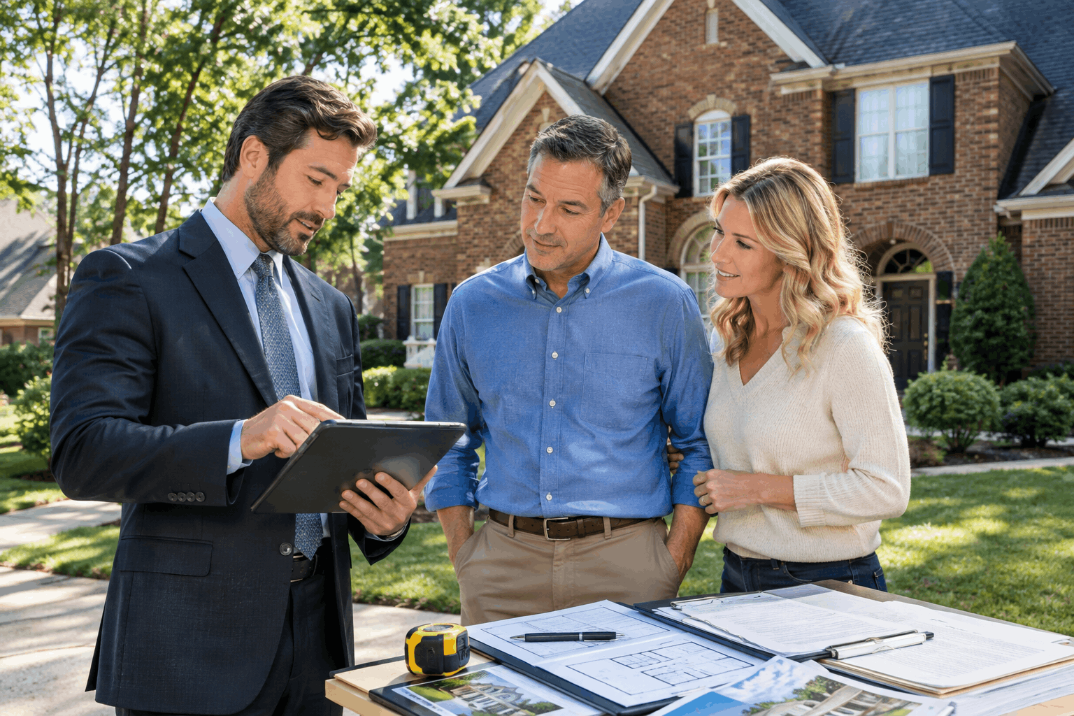 Real Estate Consultation Outside Grand Home 1